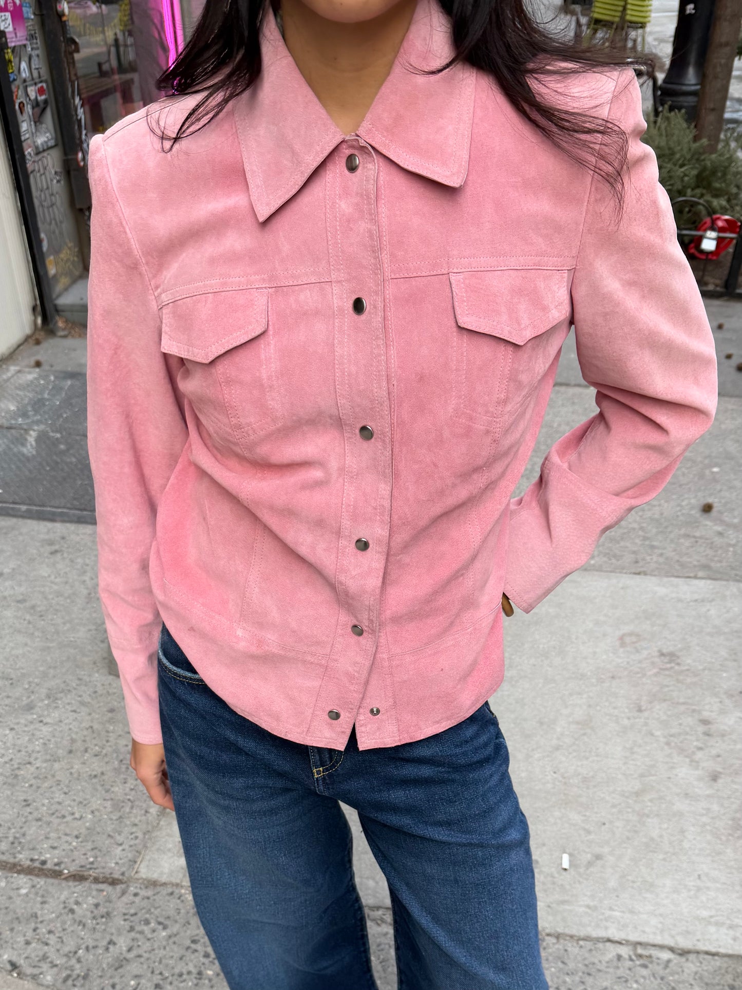 Valerie Steven’s Pink Suede Jacket