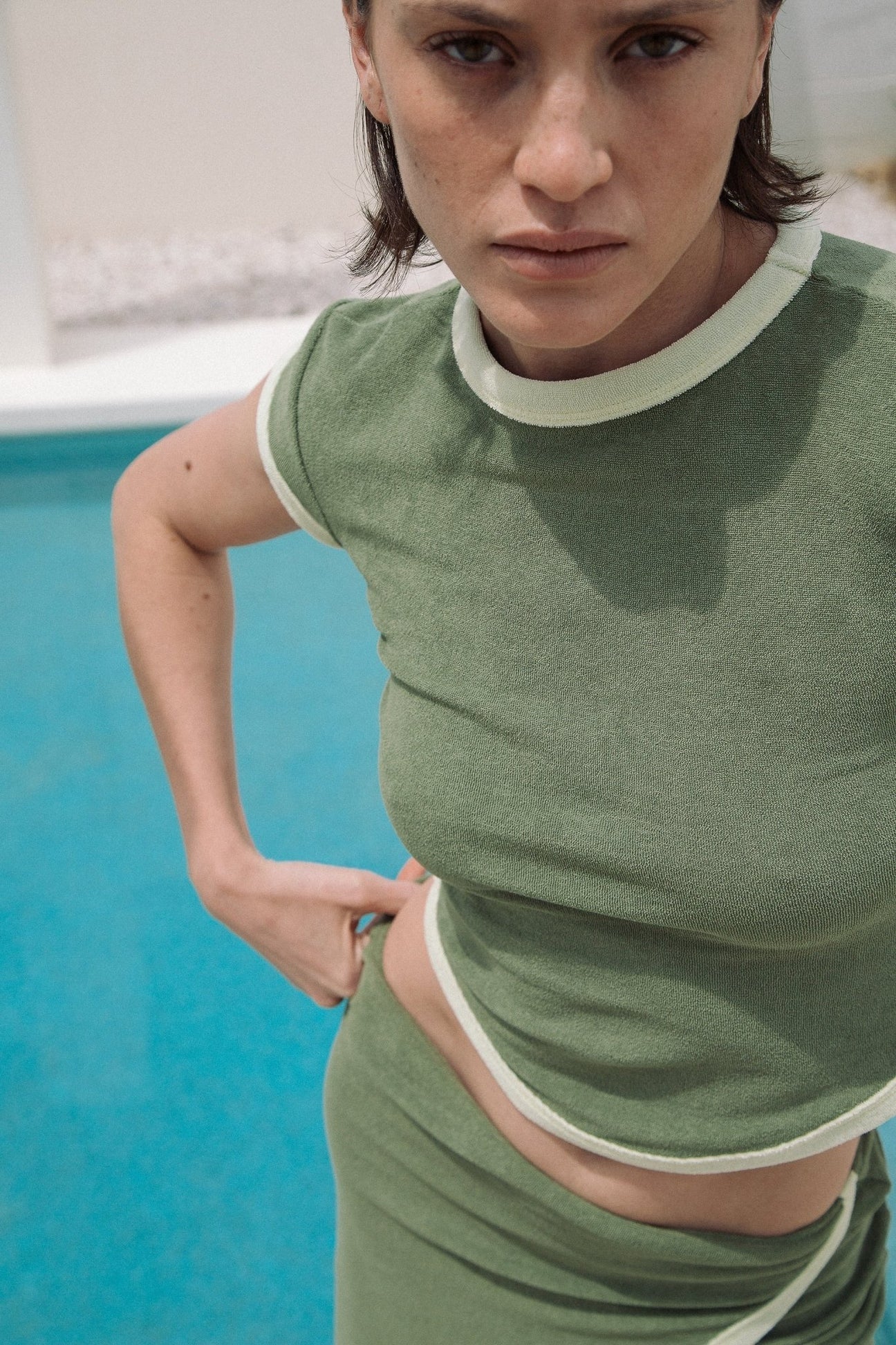 Lavi T-Shirt in Khaki Terry