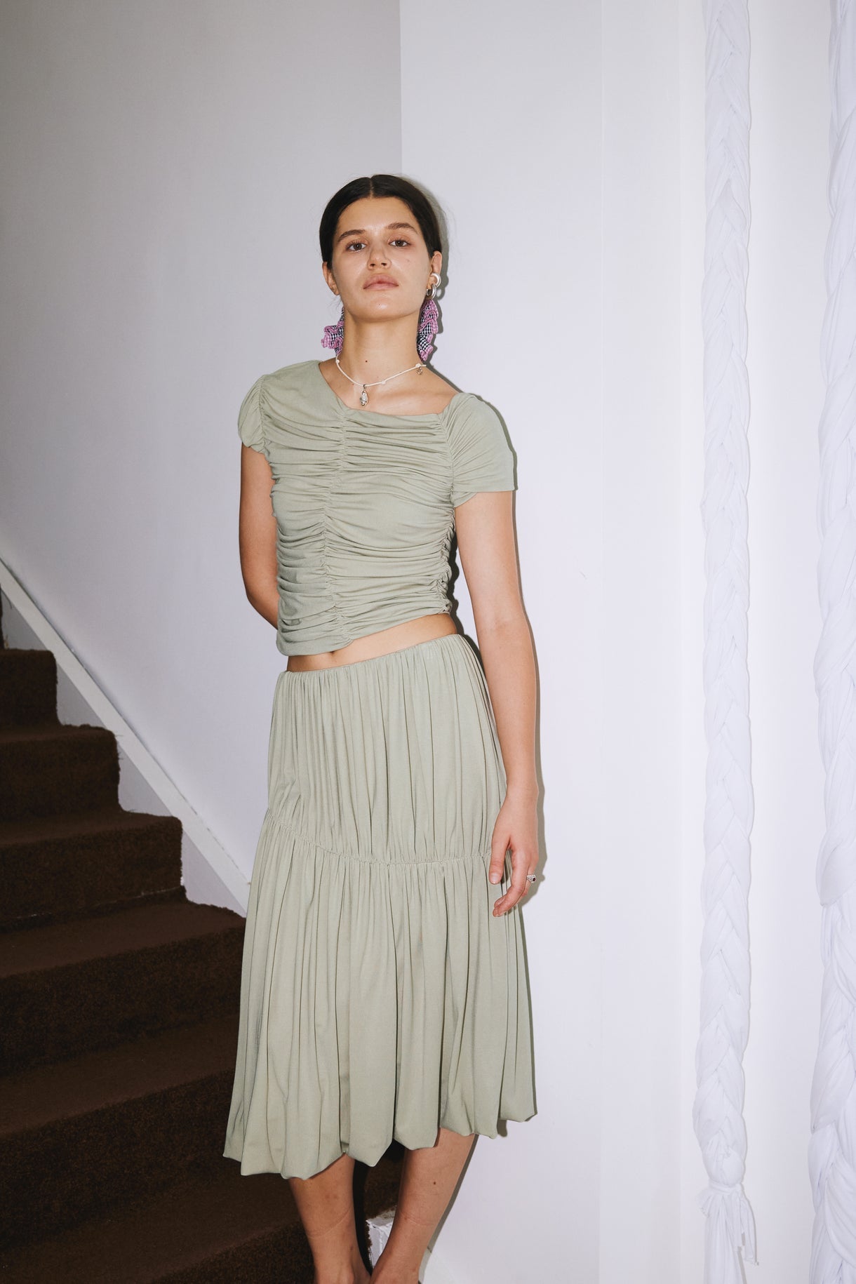 Sage Ruched Top