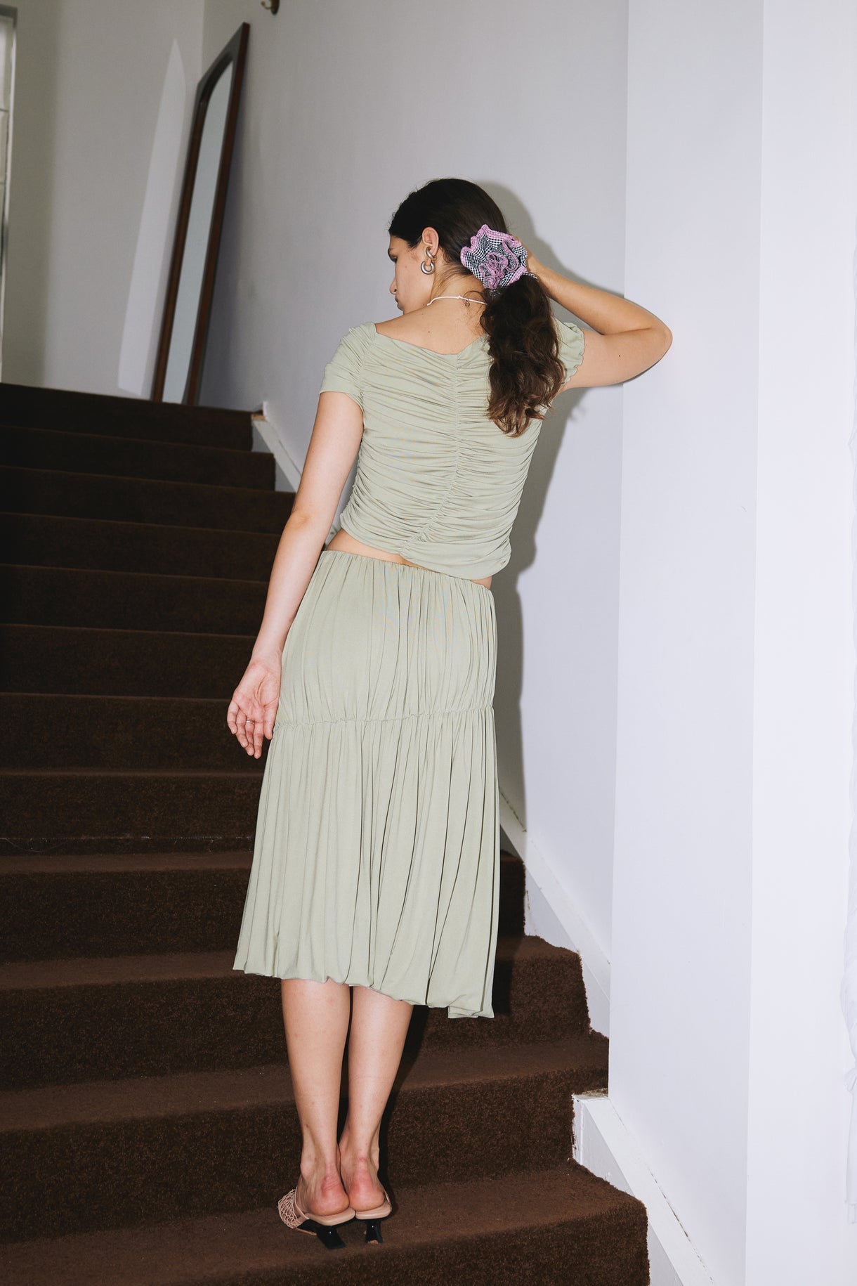 Sage Ruched Skirt