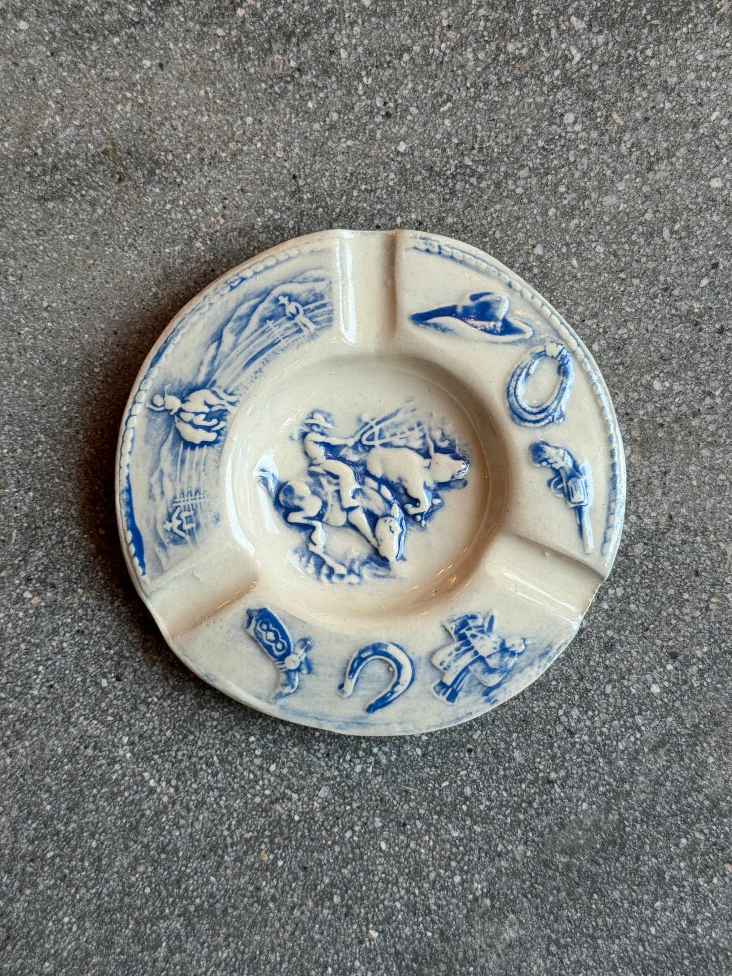 Blue Cowboy Ashtray