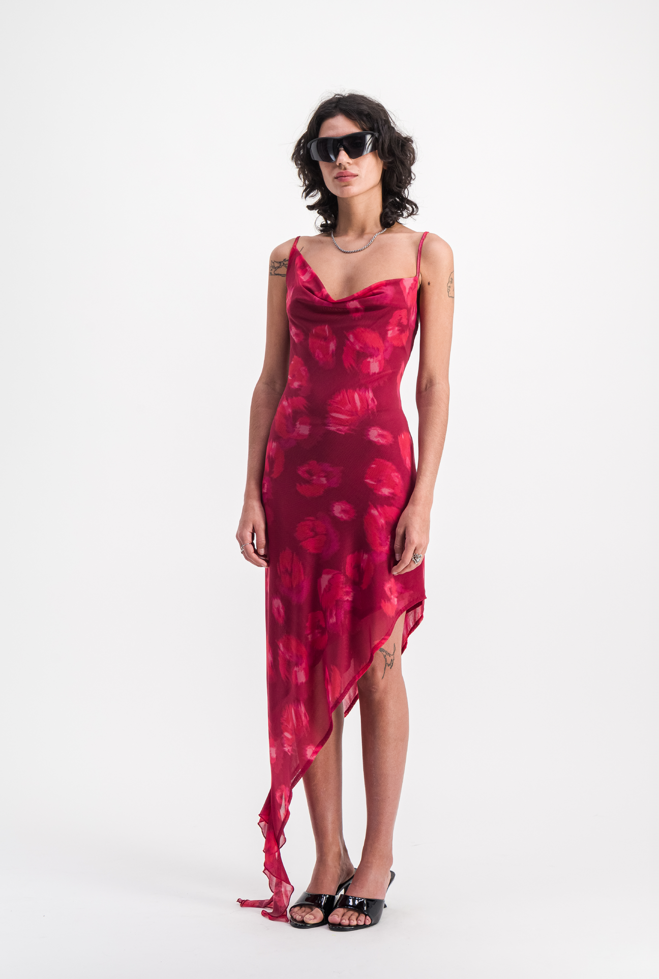 Asymmetric Mesh Dress