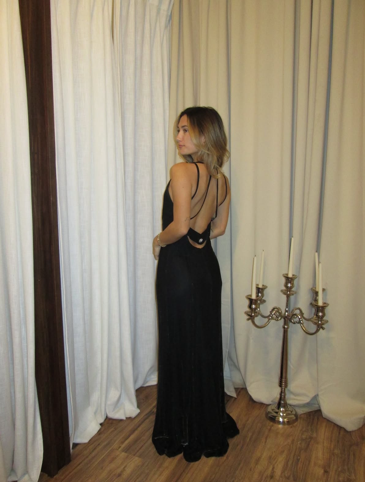 90's Reggio Metallic Backless Dress