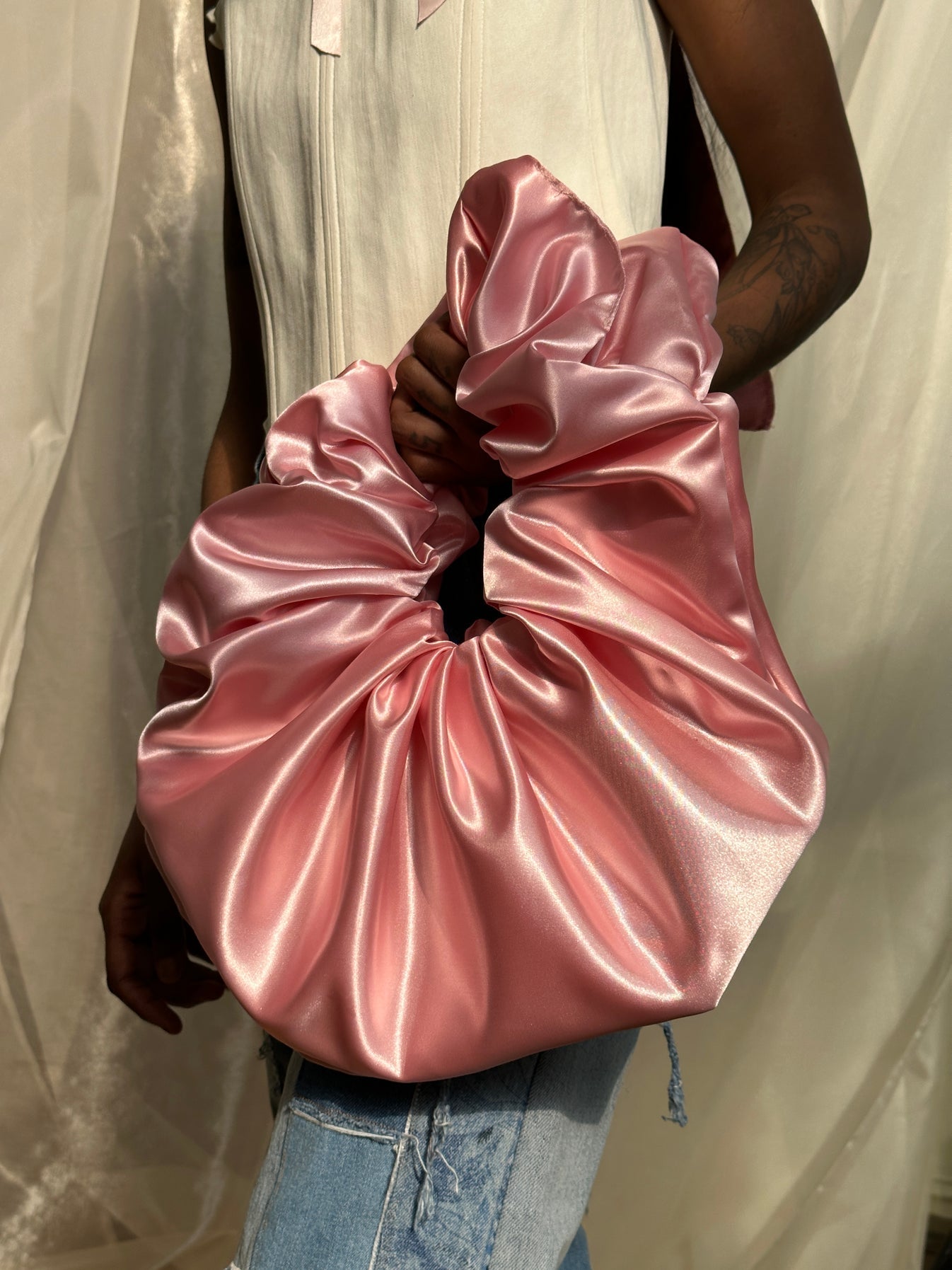 Satin Baguette Bag