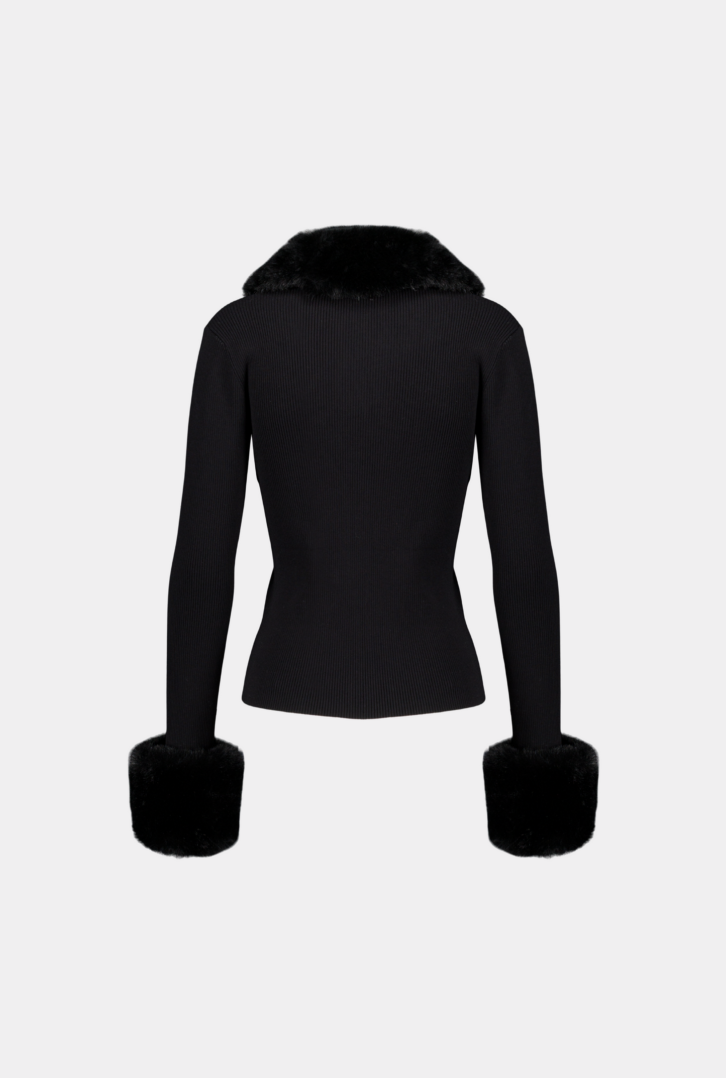 Faux Fur Trim Cardigan