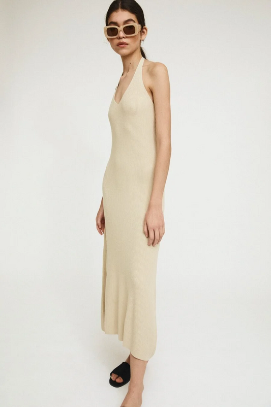 Boyd Fitted Dress - Beige