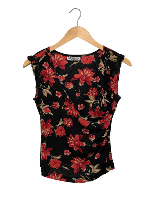 Red/Black Floral Top