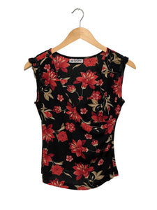 Red/Black Floral Top