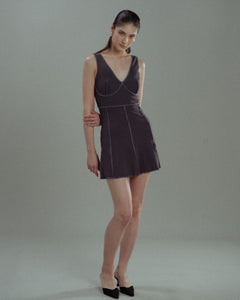 Bralette Rib Dress ~ Navy