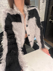 Furry Metallic Cardigan