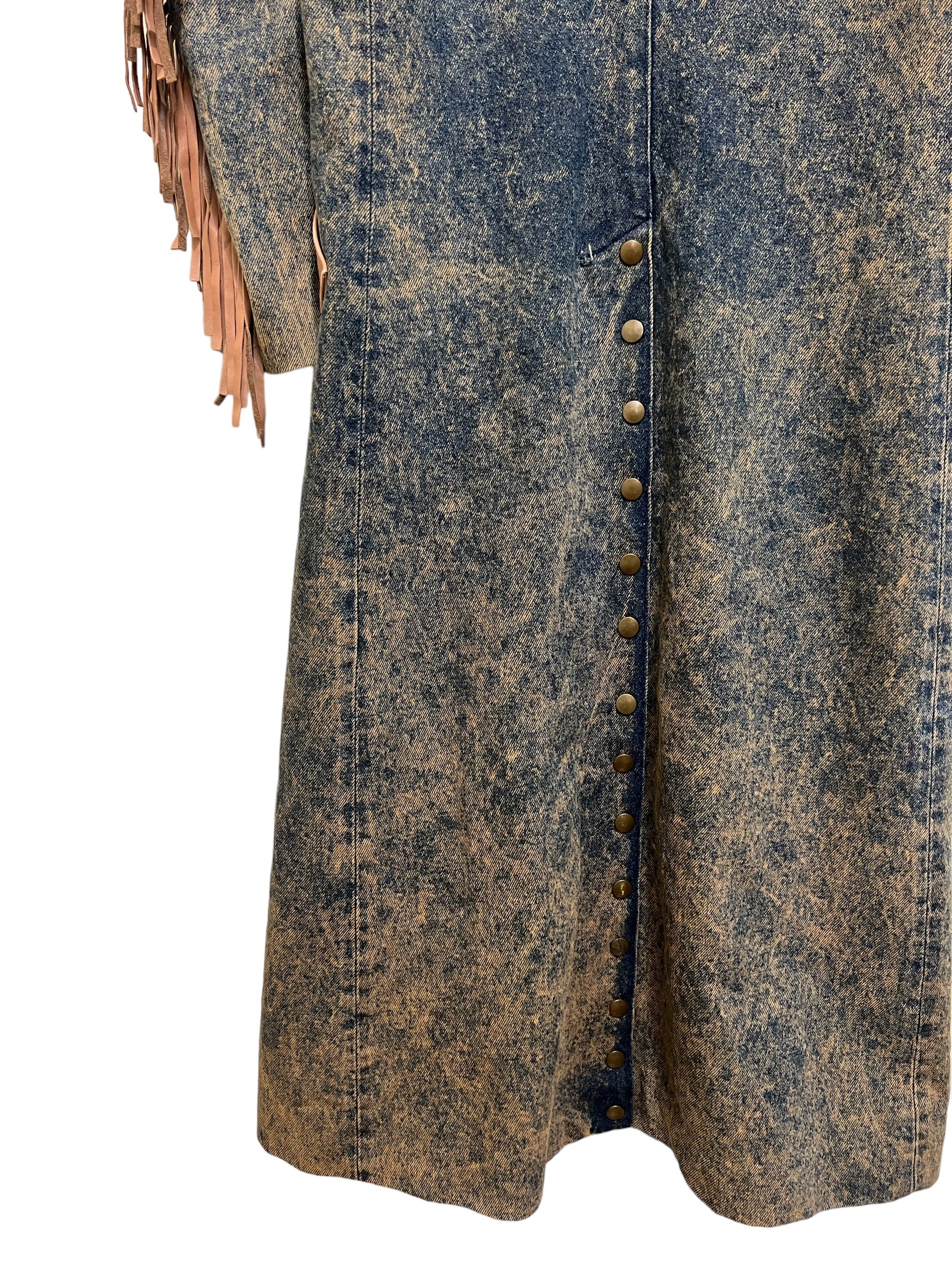 Diamond Denim/Leather Long Jacket