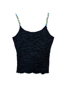 Black Lace Cami w/ flower trim